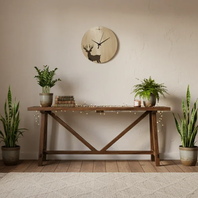 Wooden Deer Design Wall Clock – 15 Inch - Image 5