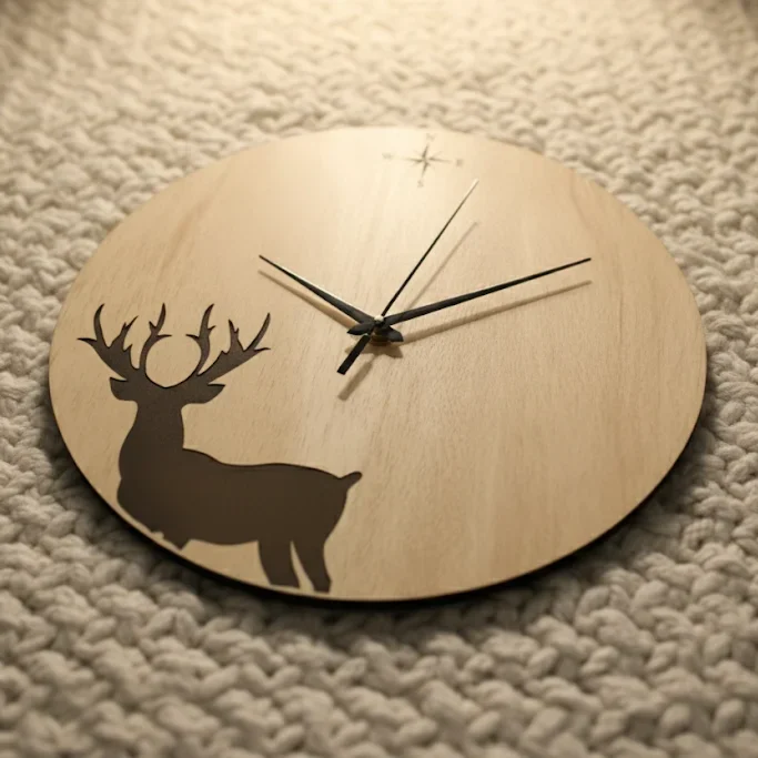 Wooden Deer Design Wall Clock – 15 Inch - Image 4