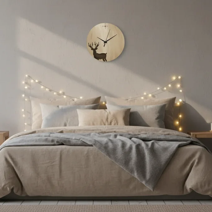 Wooden Deer Design Wall Clock – 15 Inch - Image 2