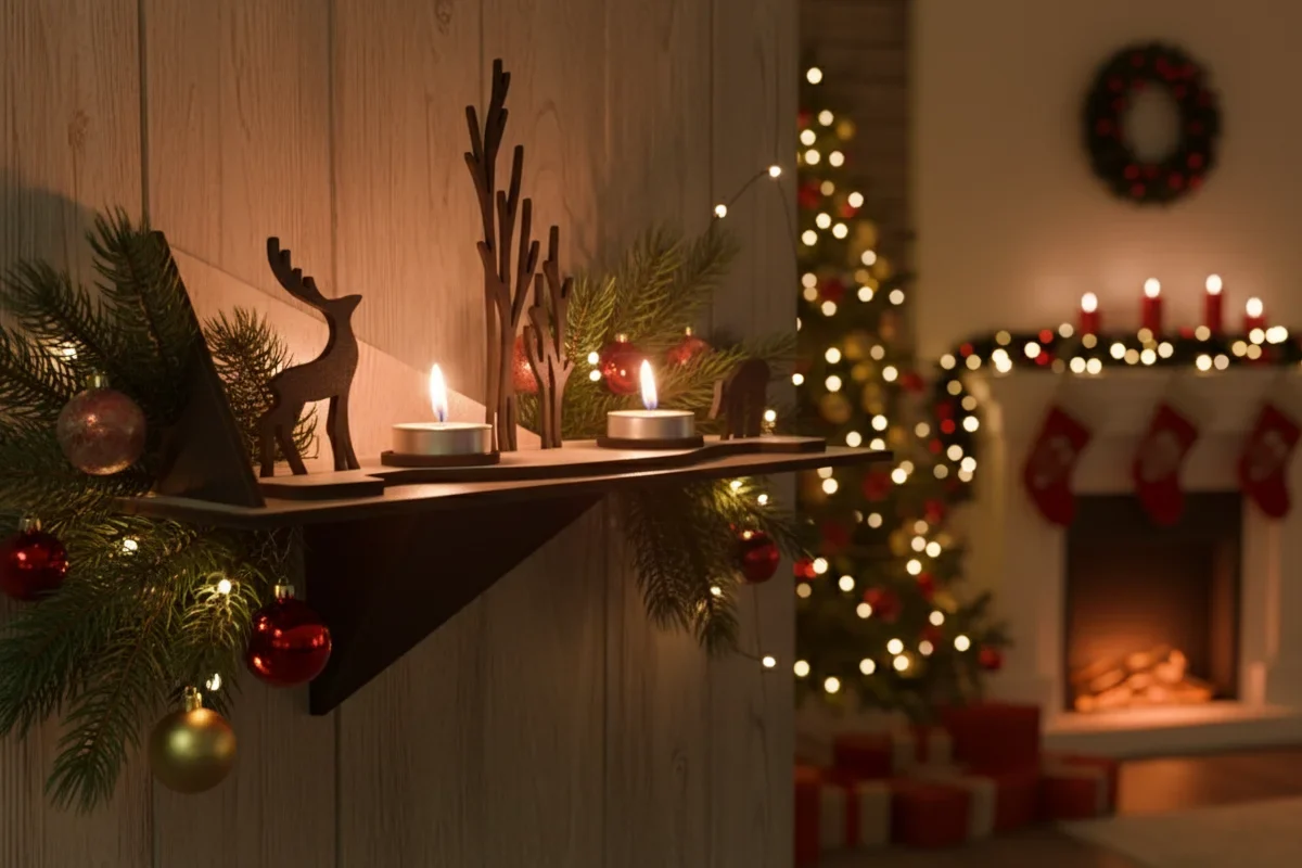 Wooden Wall Art Candle Holder - Image 3