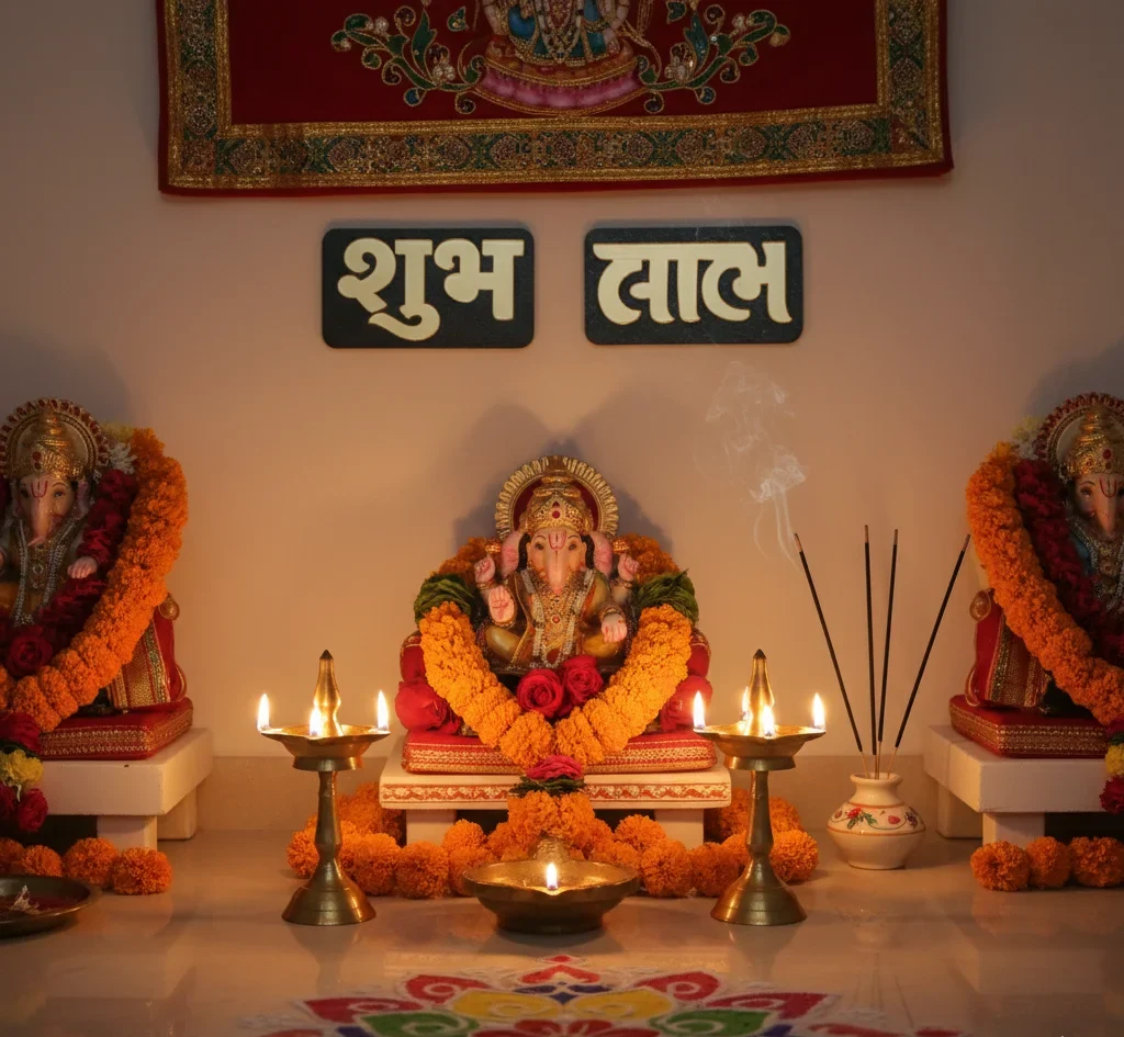 Shub - Labh Wooden Plate – Gujarati Text - Image 2