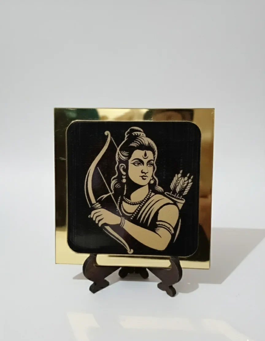 Divine Wooden Wall Art – Lord Ram with Bow