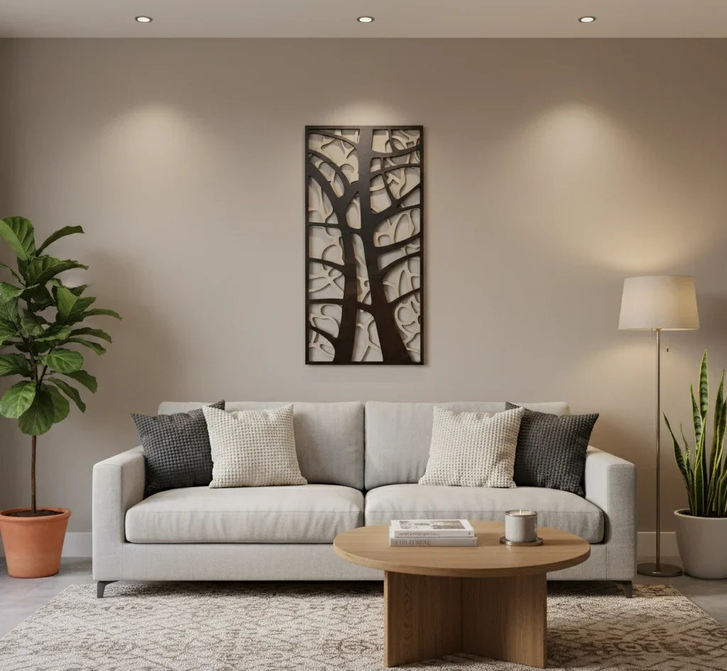 Elegant Wooden Tree Wall Art Panel – Modern Nature Inspired Wall Decor
