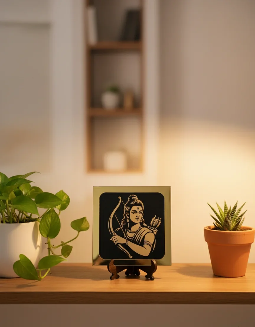 Divine Wooden Wall Art – Lord Ram with Bow - Image 2