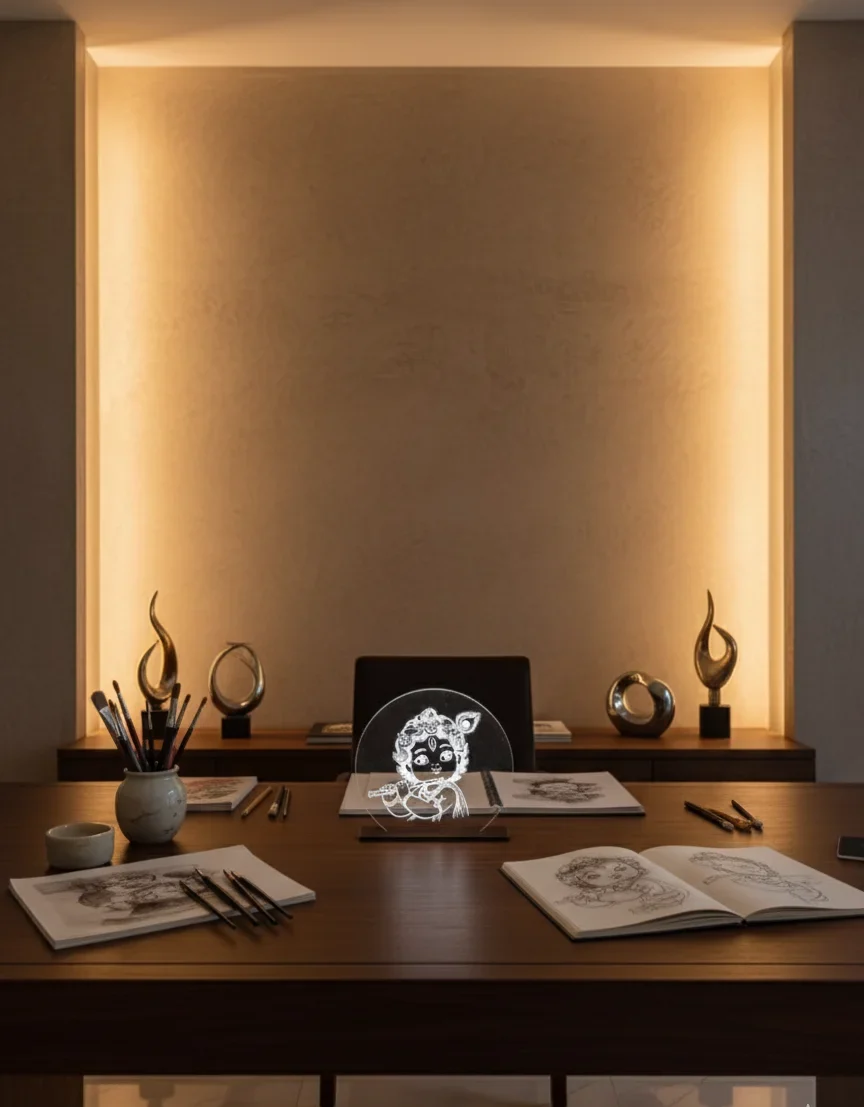 Night lamp (Little krishna playing flute) - Image 4