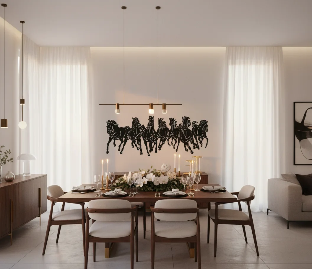 Seven Running Horses Wooden Wall Art - Image 4