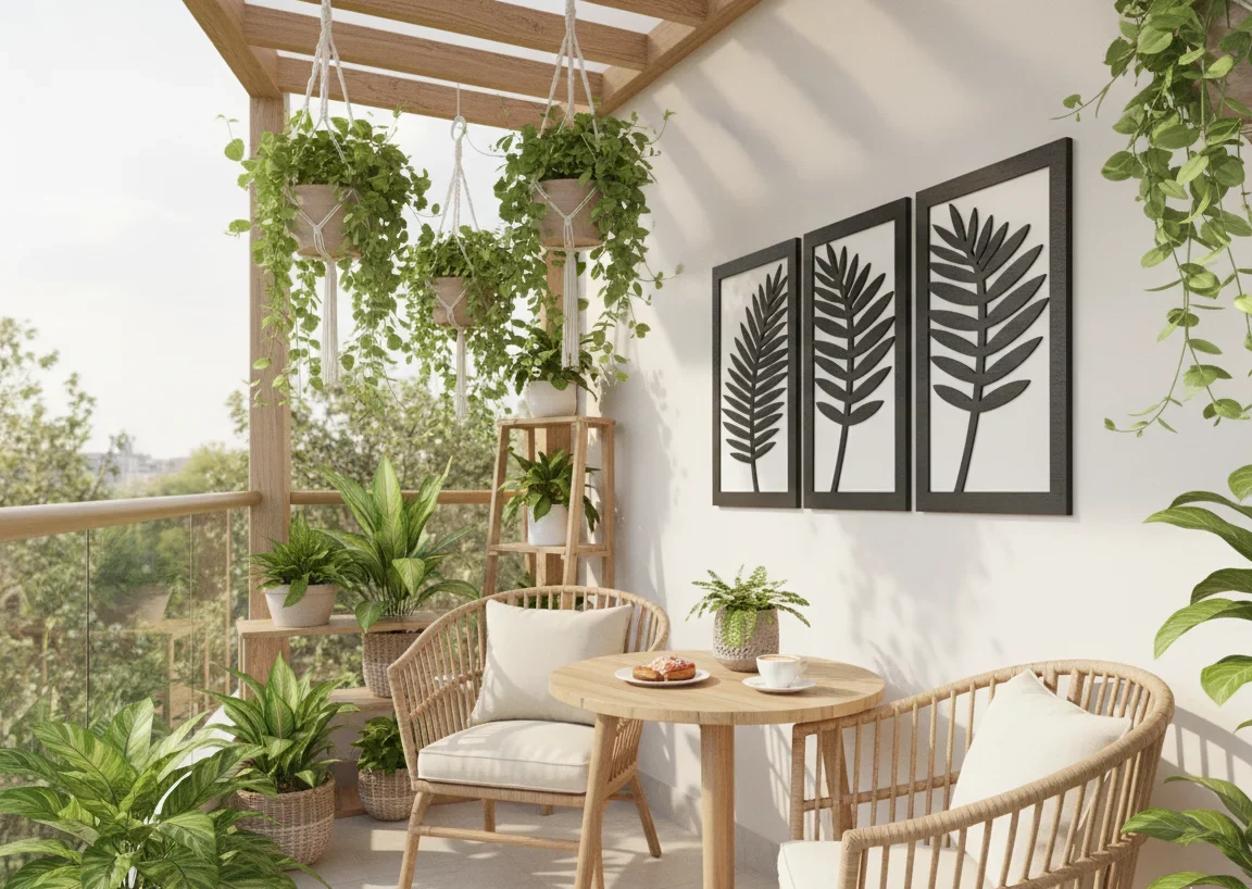 Tropical Leaf Trio – Modern MDF Wall Art Set - Image 6